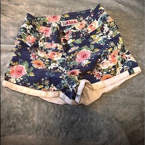 Floral High-waist Jean Shorts Size 11